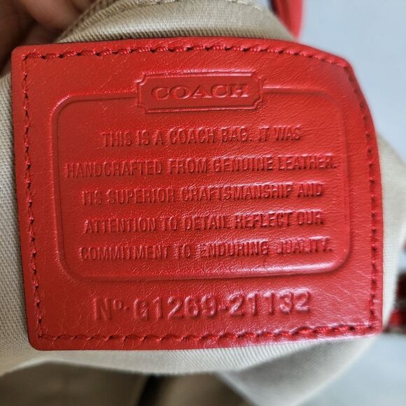 Coach Legacy Molly East/West Orange Leather Satchel 21132 - Picture 8 of 14